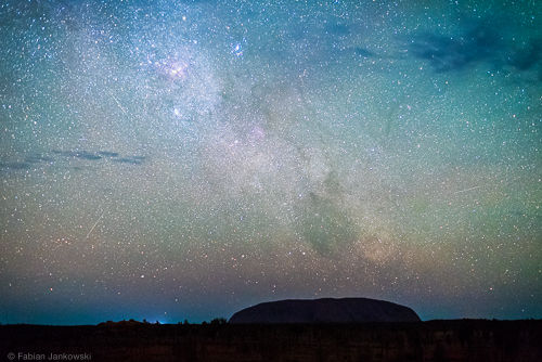 Orionid meteor shower at Uluru/Ayers Rock in the Northern Territory, Australia.