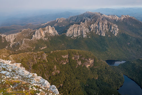 View from the summit of Frenchmans Cap into the valley.